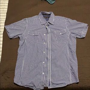 Ben Sherman Blue Checkered Short Sleeve Shirt
